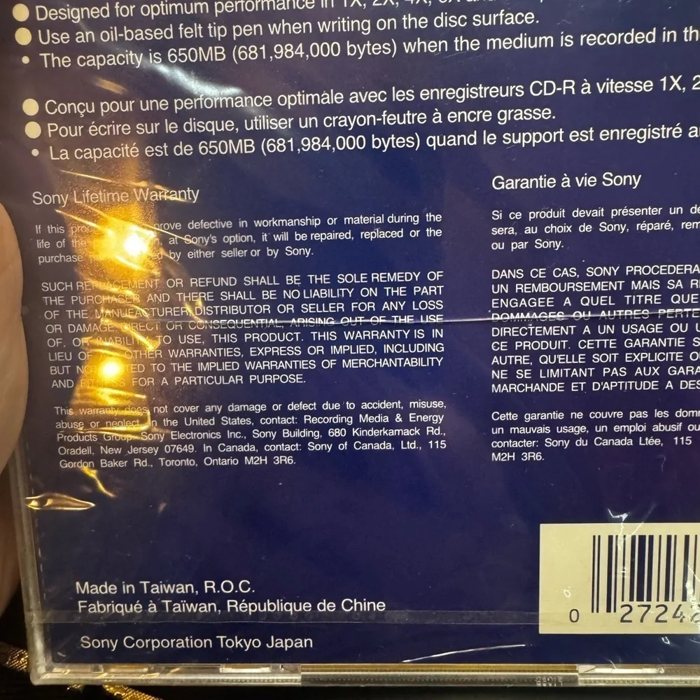 Sony CD-R Recorder Media CDQ-74CN 650MB 74min with Jewel Case Three Pack NIP